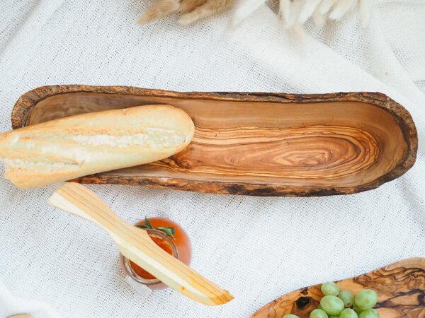 ČistéDřevo Miska na pieczywo z drewna oliwnego 30 cm