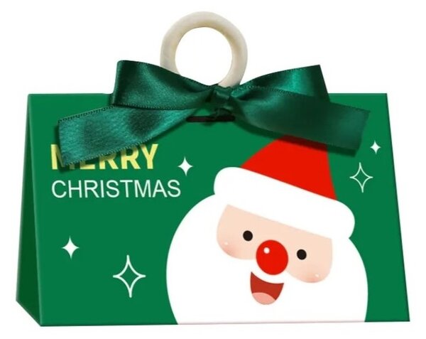 Świąteczna torebka prezentowa MERRY CHRISTMAS 17x10x8,5 cm, zielona