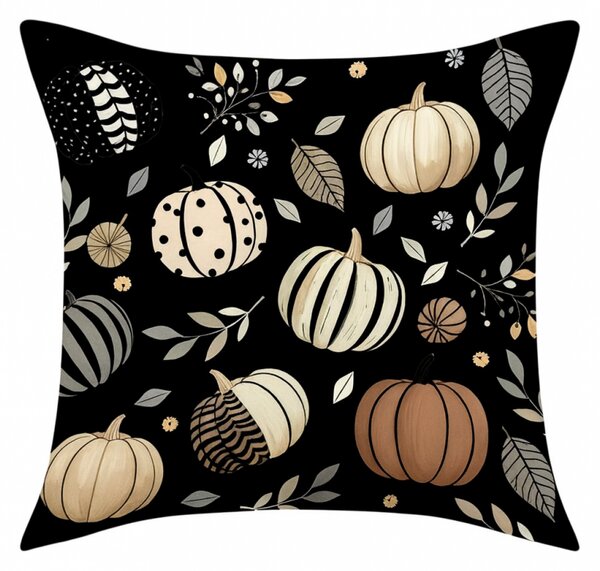 Poszewka na poduszkę PUMPKIN NOIR 45x45 cm, czarna