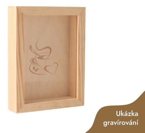 ČistéDřevo Drewniana skarbonka z ramką