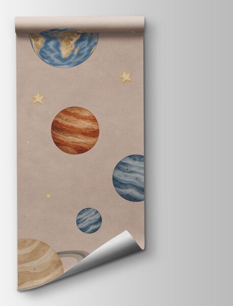 Fototapeta Układ planet i rakiet, Fototapety Kosmos, Popularne Fototapety - Tapeko.pl