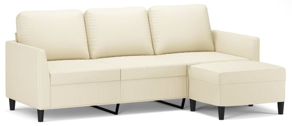 Sofa 3-osobowa z podnÃ³Å¼kiem, kremowa, 180 cm, sztuczna skÃ³ra