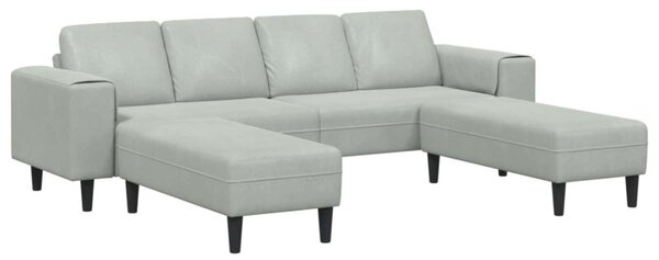 Nowoczesna sofa do salonu w kolorze jasnoszarym z poduszkami z pianki i poliesterowymi podÅokietnikami, idealna dla 4 osÃ³b
