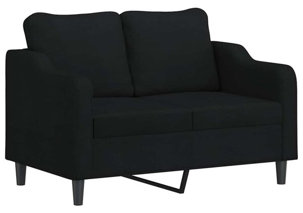 Sofa 2-osobowa, czarna, 120 cm, tapicerowana tkaninÄ