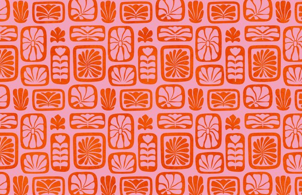 Fototapeta Wzór z czerwonych i białych kwadratów, Fototapety Abstrakcja, Popularne Fototapety - Tapeko.pl