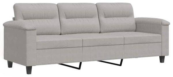 Sofa, 3-osobowa jasnoszary, 180 cm, tapicerowana mikrofibrÄ
