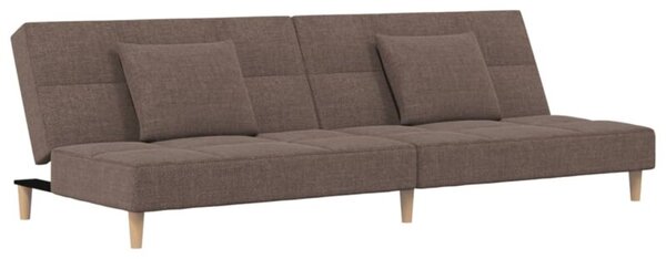Kanapa, 2-osobowa 2 poduszki, kolor taupe, tapicerowana tkaninÄ