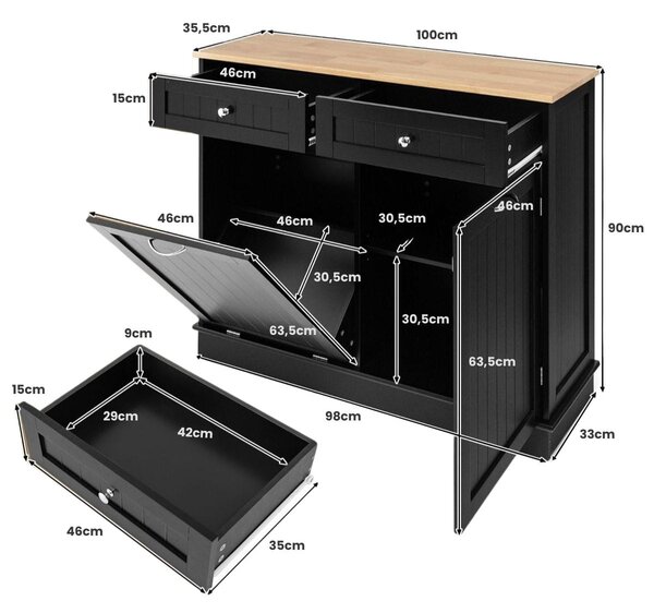Wyspa kuchenna szafka 100 x 35,5 x 90 cm