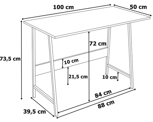 Industrialne biurko z metalowym stelażem modern oak M1-H46