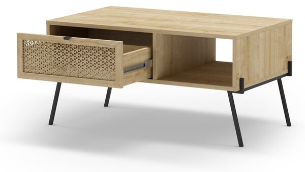 Stolik w dekorze dębu 60x100 cm Ecrin – Marckeric