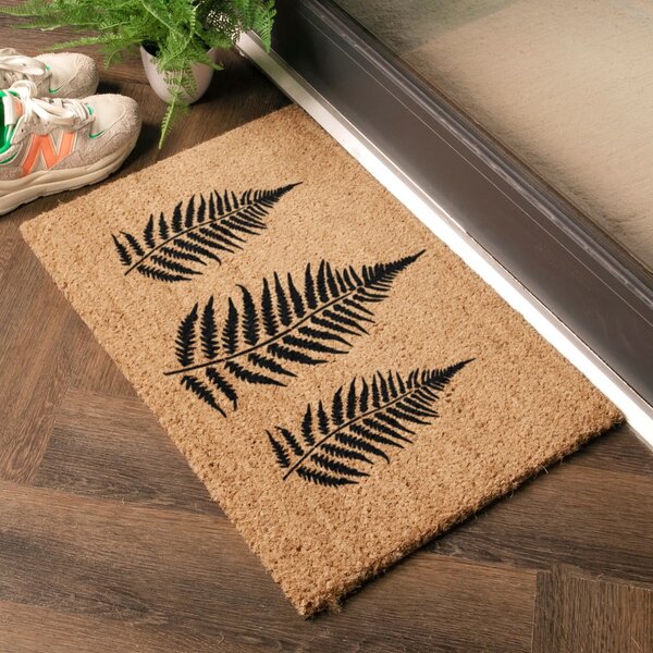 Wycieraczka z włókna kokosowego 40x60 cm Fern Leaf – Artsy Doormats