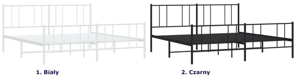 Czarne metalowe łóżko małżeńskie 200x200cm S6-L59