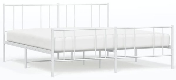 Białe metalowe duże łóżko małżeńskie 200x200 cm Z6-L24