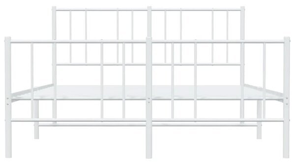 Białe metalowe łóżko małżeńskie 160x200 cm C6-W61