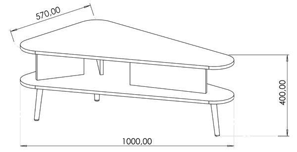 Stolik kawowy do salonu 100 cm Pinelli PN-02 Czarny grafit/Captains Deck