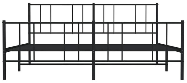 Czarne metalowe łóżko małżeńskie 200x200cm S6-L59