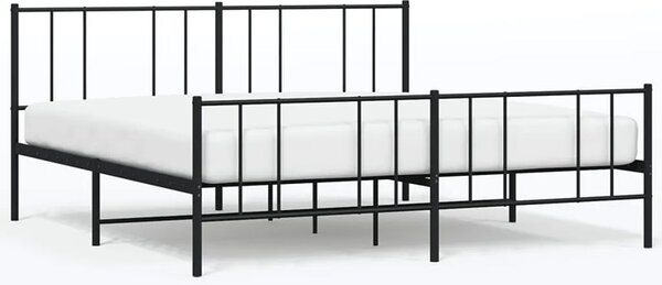 Czarne metalowe łóżko małżeńskie 200x200cm S6-L59