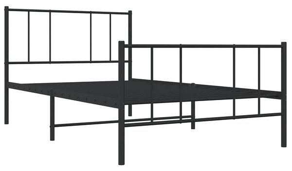 Czarne metalowe łóżko pojedyncze 80x200 cm - Privex