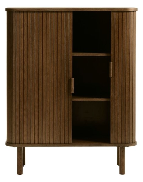 Brązowa szafka w dekorze dębu z drzwiami przesuwnymi 113x90 cm Cavo – Unique Furniture