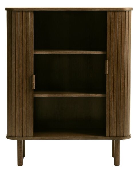 Brązowa szafka w dekorze dębu z drzwiami przesuwnymi 113x90 cm Cavo – Unique Furniture