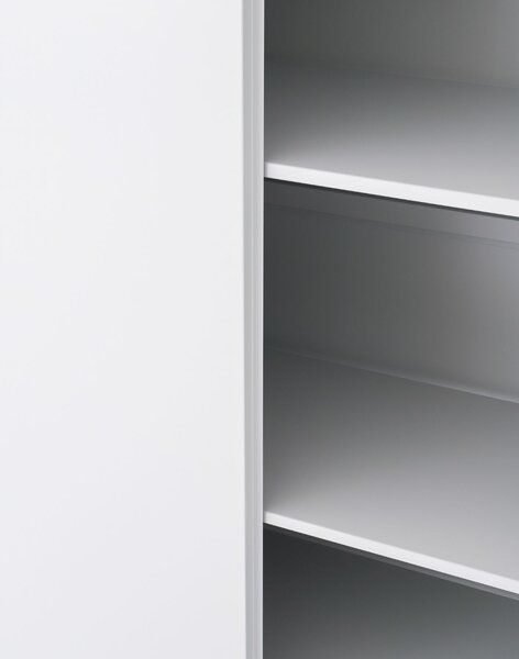 Metalowa szafa zamykana na klucz do biura 185x115 cm Essen: szara