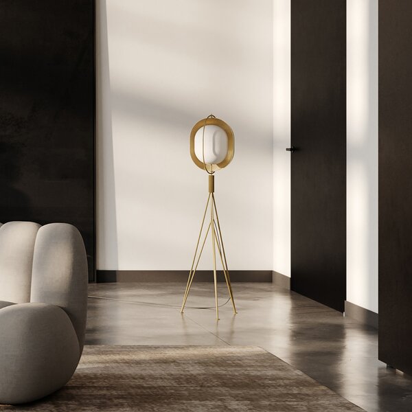 Lampa Podłogowa 101 COPENHAGEN, Pearl, ściemnialny, złoty | mosiężny, salon, aluminium, design