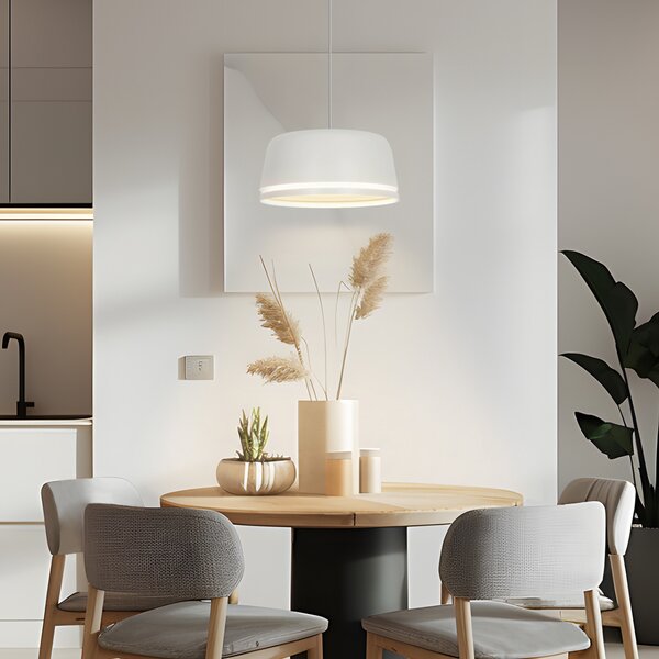 Lampa Wisząca NOLA, Peaks, ściemnialny, biały, salon, aluminium, skandynawski
