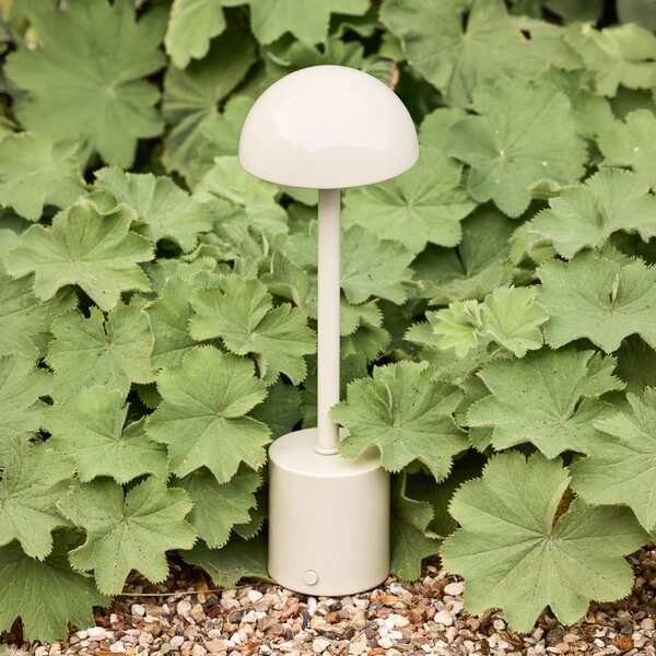 Zewnętrzna Lampa Hübsch, Taten, ściemnialny, beżowy, taras, metal, nowoczesny
