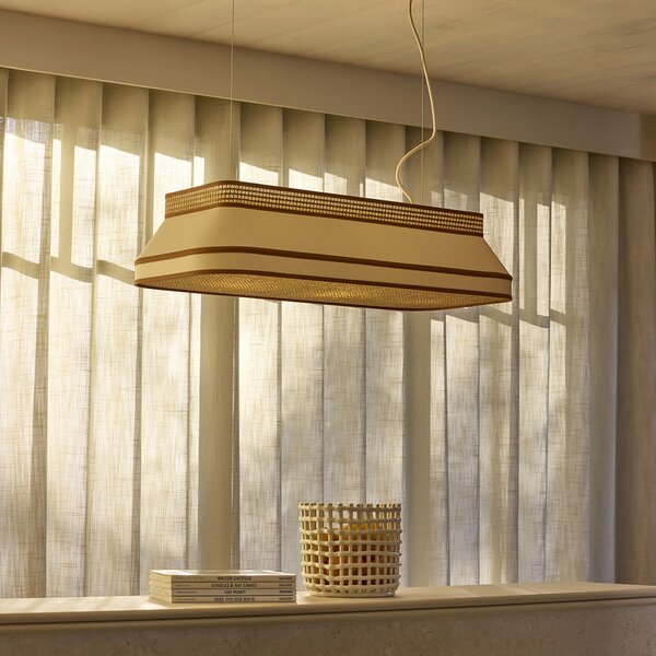 Lampa Wisząca MARKET SET, Square, ściemnialny, beżowy, jadalnia, tkanina | tekstylia, design