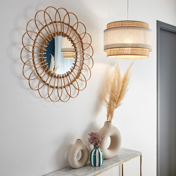 Lampa Wisząca COREP, Milo, ściemnialny, beżowy, salon, tkanina | tekstylia