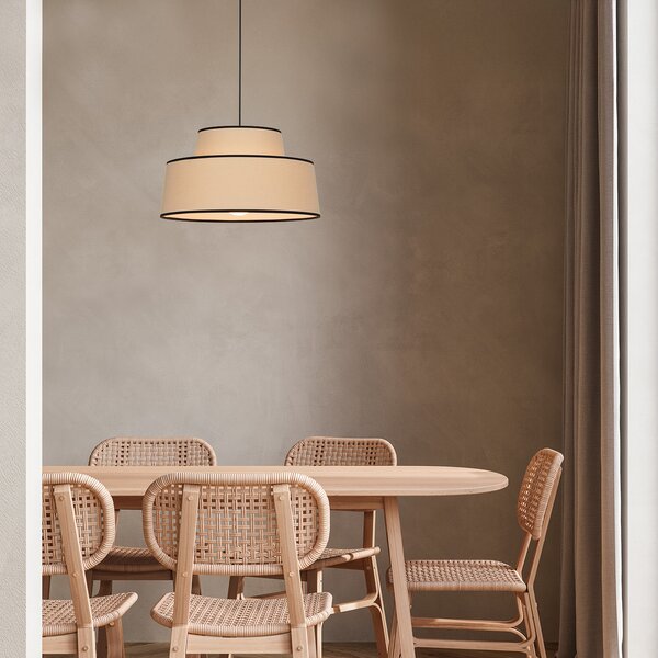 Lampa Wisząca COREP, Mallorca, ściemnialny, szary, salon, tkanina | tekstylia