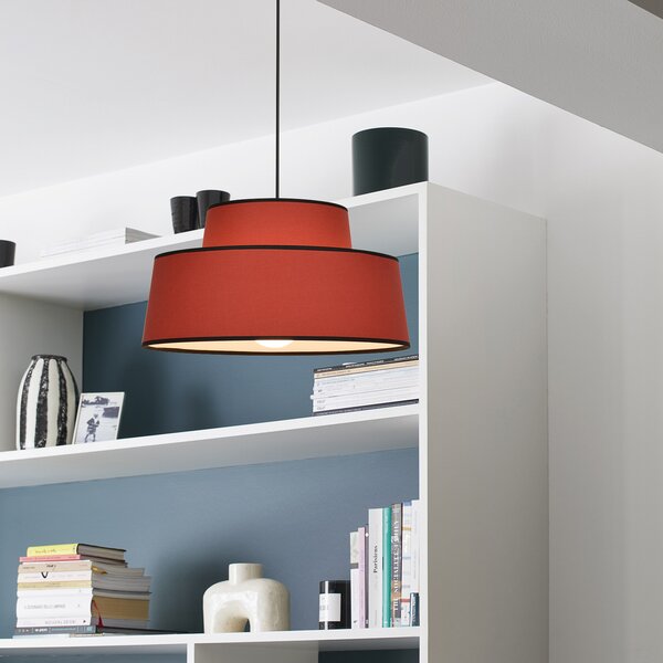 Lampa Wisząca COREP, Mallorca, ściemnialny, brąz rdzawy, salon, tkanina | tekstylia