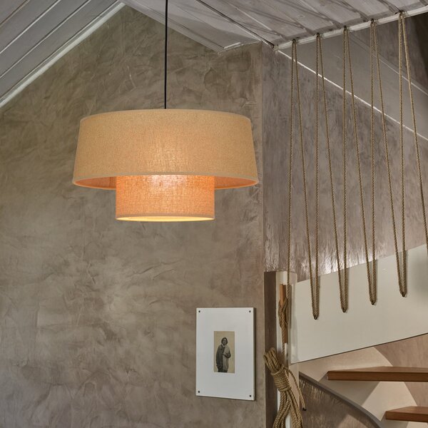 Lampa Wisząca COREP, Mali, ściemnialny, beżowy, salon, papier | karton