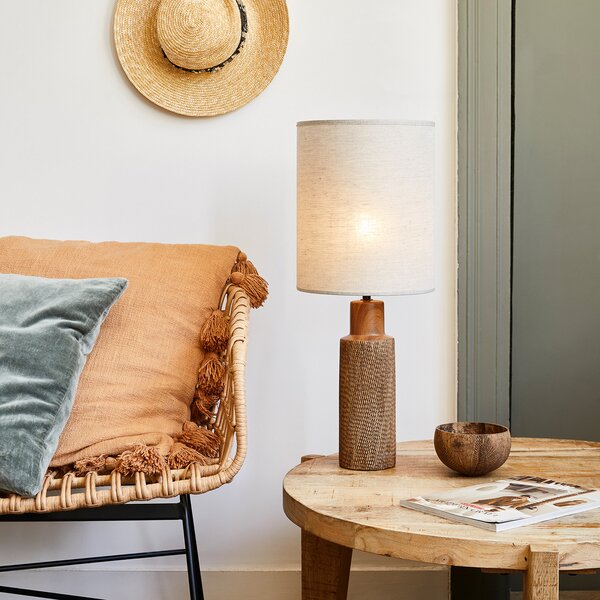 Lampa Stołowa COREP, Santal, biały, salon, ceramika