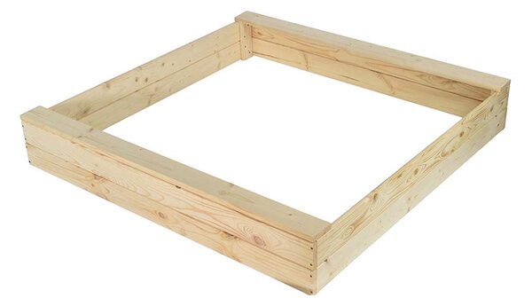 ATMOWOOD Drewniana piaskownica naturalna 120 × 120 × 20 cm