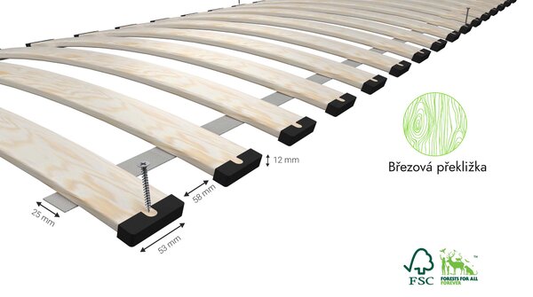 ATMOWOOD Drewniany stelaż listwowy 70 × 140 cm