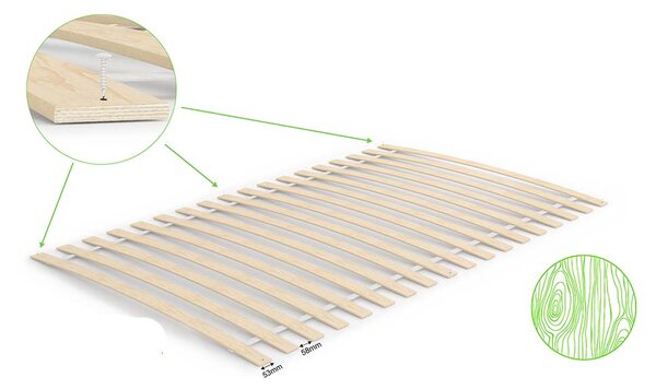 ATMOWOOD Drewniany stelaż listwowy 120 × 200 cm