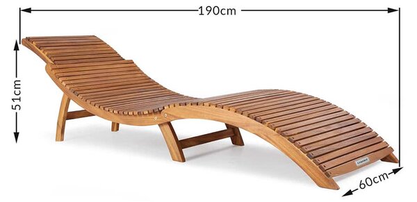 Casaria Ergonomiczny leżak z drewna akacjowego