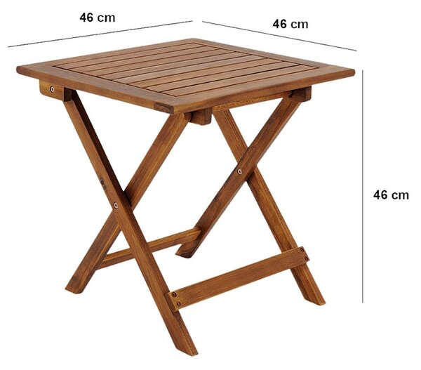 Casaria Stolik ogrodowy z drewna akacjowego 46 × 46 cm