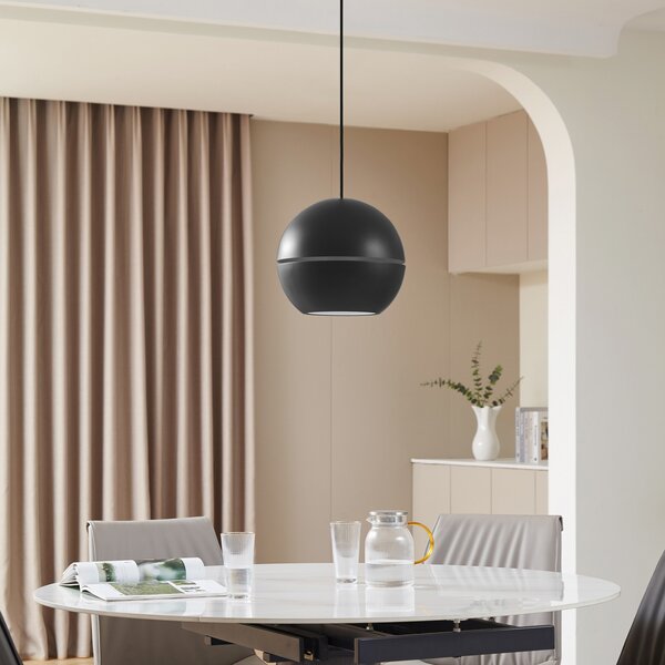 Lampa Wisząca NOLA, Lush, ściemnialny, czarny, salon, aluminium, design