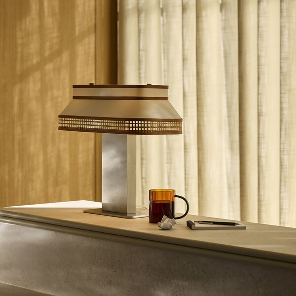 Lampa Stołowa MARKET SET, Square, beżowy, salon, tkanina | tekstylia, design