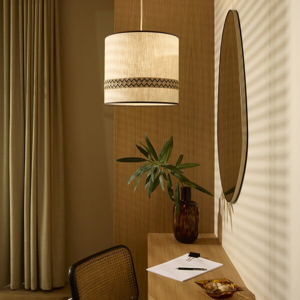 Lampa Wisząca MARKET SET, Jimmy, ściemnialny, beżowy, jadalnia, tkanina | tekstylia, design
