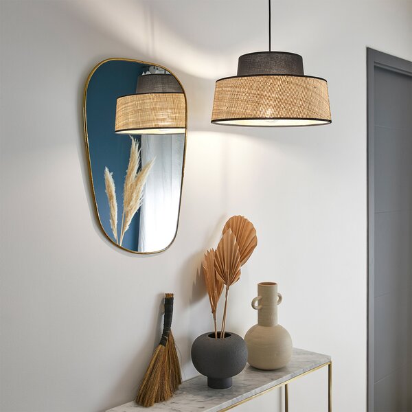 Lampa Wisząca COREP, Mallorca, ściemnialny, beżowy, salon, tkanina | tekstylia