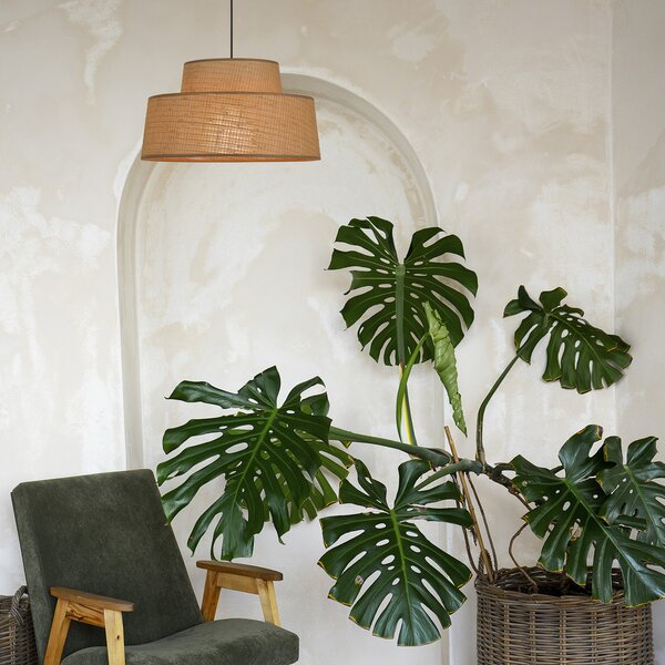 Lampa Wisząca COREP, Mallorca, ściemnialny, brąz rdzawy, salon, papier | karton