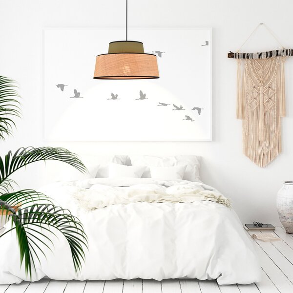 Lampa Wisząca COREP, Mallorca, ściemnialny, beżowy, salon, tkanina | tekstylia