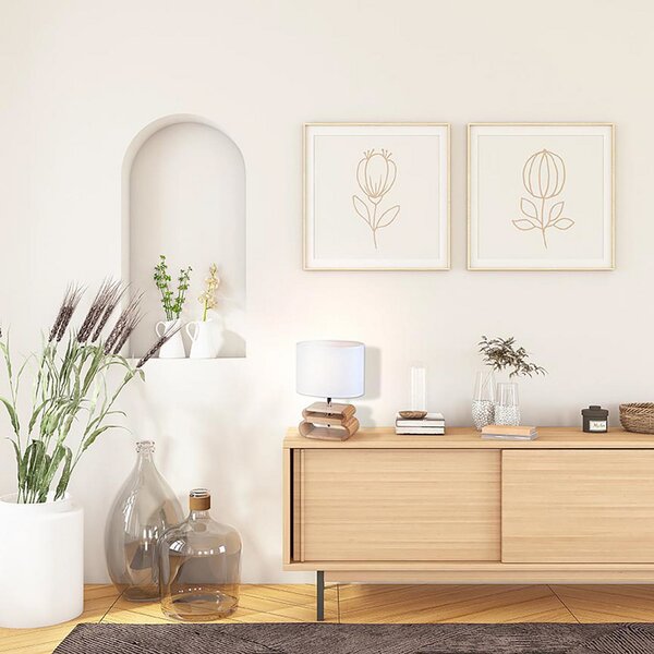 Lampa Stołowa COREP, Oslo, biały, salon, tkanina | tekstylia, skandynawski