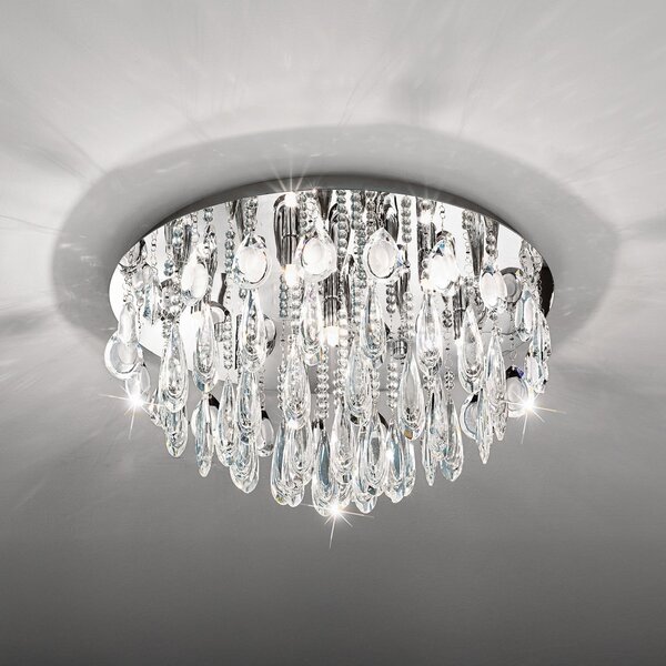 Lampa Sufitowa Stars of Light, Calaonda, chromowy, salon, stal szlachetna
