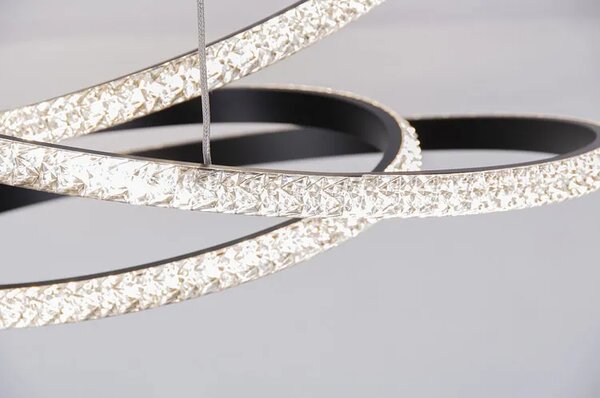 Czarna lampa wisząca LED wstęga - S042-Grifo