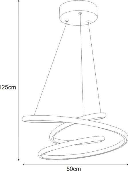 Czarna lampa wisząca LED wstęga - S042-Grifo