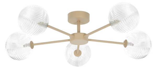 Ryflowana lampa sufitowa transparentna D0-M36